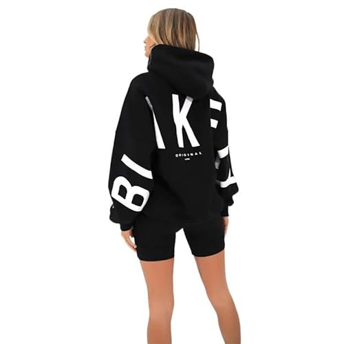 LuckyGGT Herbst Winter Mode Bedrucktes Verdicktes Fleece Lockeres Kapuzen-Sweatshirt für Frauen von LuckyGGT