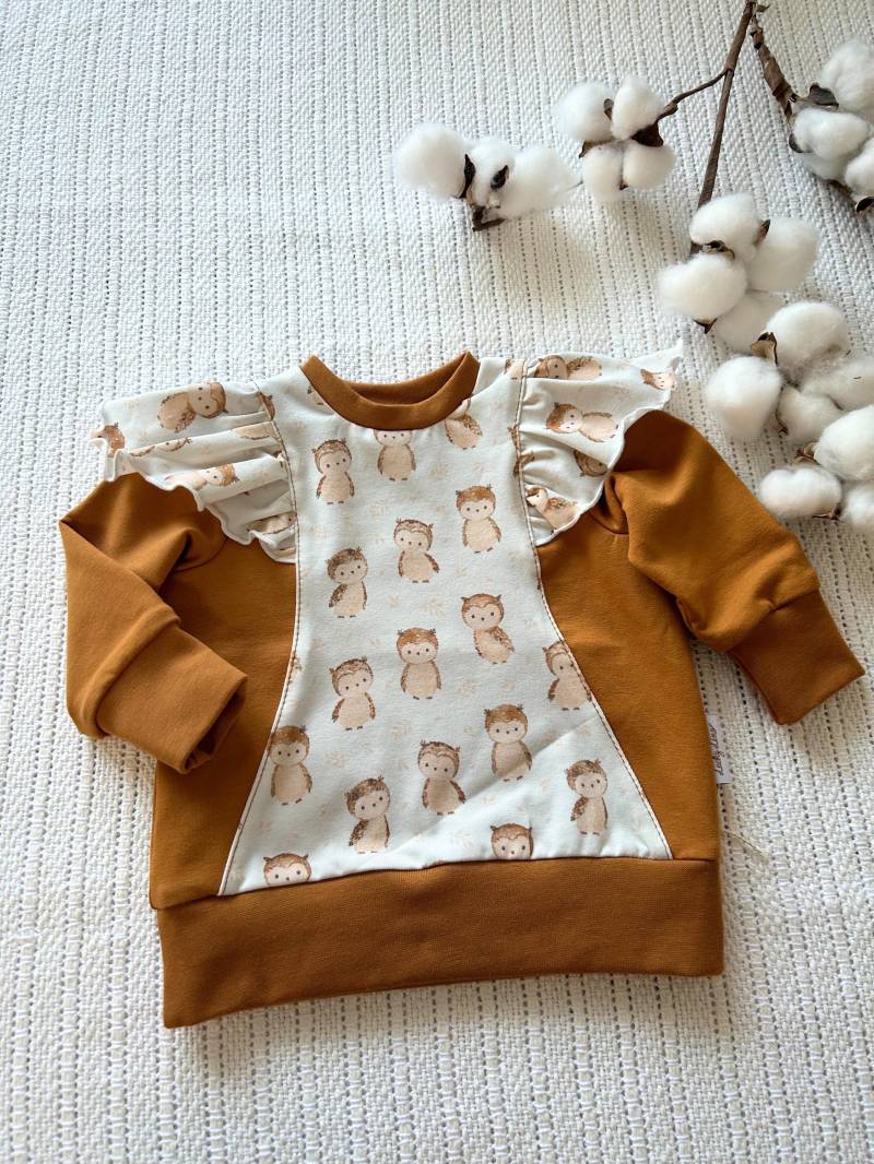 Bio Sweater Mit Flügel Ärmel/ Rüschen Ärmel von LuckyLino