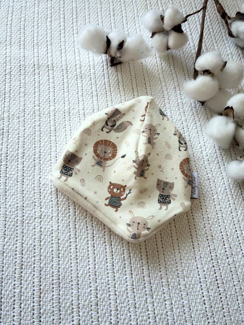 Gefütterte Bio Fleece Haube von LuckyLino