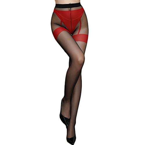 LuckyLucy Damen Nylon Strumpfhose Transparent Netz Strümpfe mit Strass Offener Schritt Netzstrümpfe Ouvert-Pantyhose Erotik Dessous Reizwäsche von LuckyLucy