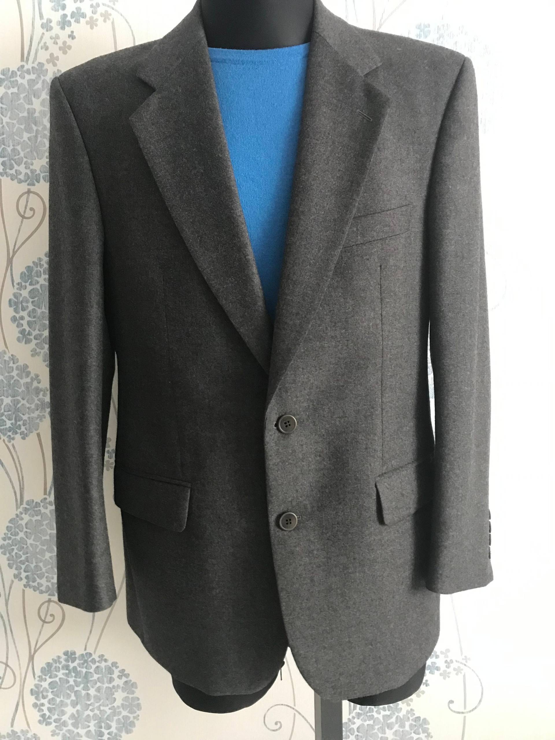 Feraud Louis Vintage Graue Wolle, Kaschmir Herren Blazer, Jacke Gr. 48, L von LuckyMarta