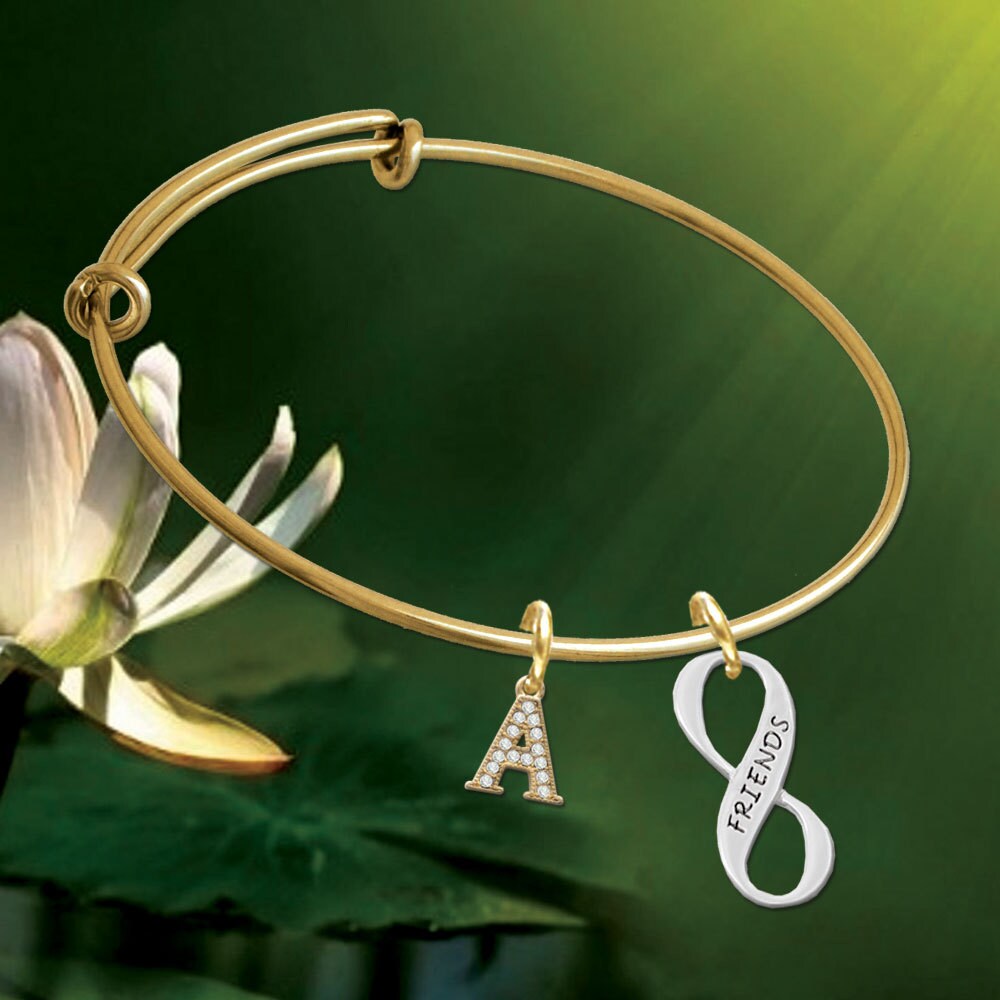 Unendlichkeit Symbol Charme Erweiterbar Armreif Armband - Personalisierte Kristall Anfang Schmuck, Brautjungfern Schwestern Unendlichkeit Symbol Charme Erweiterbar Armreif Armband - Personalisierte Kristall Anfang Schmuck, Brautjungfern Schwestern von LuckyMeAndMom