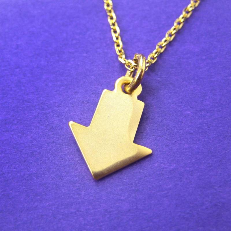 Sale Hier Ist Meine Herz Pfeil Charm Halskette in Gold von LuckyMiiJewelry