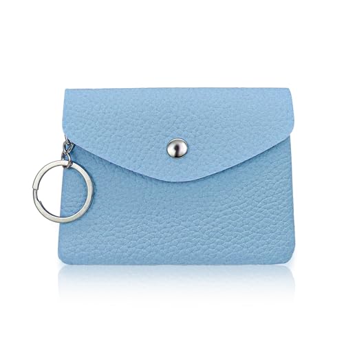 LuckyOpt Coin Purse, weiche Frauen Brieftasche mit Schlüsselanhänger, Geldbörse für Wechselgeld Schlüssel, Münzbeutel für Frauen Mädchen weibliche Freunde (Blau) von LuckyOpt