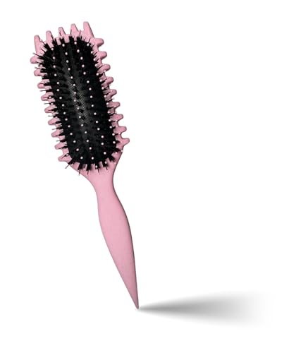 Lockenbürste,Curly hair brush Locken mit Zinken definieren Stylingbürste define styling brush Locken Trennung für definierte Locken reduziert Ziehen Essential Styling Haarkamm für Frauen (Rosa) von LuckyQianyi