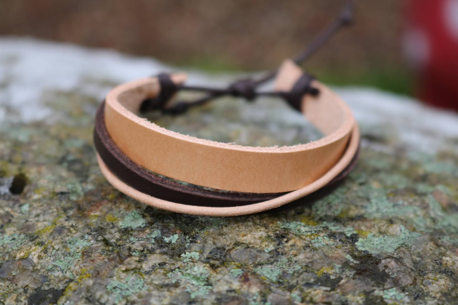 Surferarmband Lederarmband Braun Natur Surferarmband Lederarmband Braun Natur von LuckySchmuck