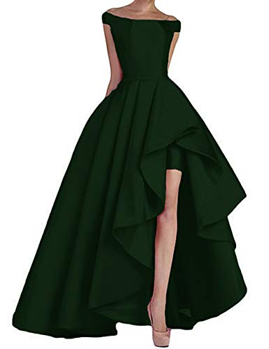 LuckyShe Damen Ballkleid Abendkleider Prinzessin Vorne Kurz Hinten Lang Schulterfrei Grün Größe 38 LuckyShe Damen Ballkleid Abendkleider Prinzessin Vorne Kurz Hinten Lang Schulterfrei Grün Größe 38 von LuckyShe