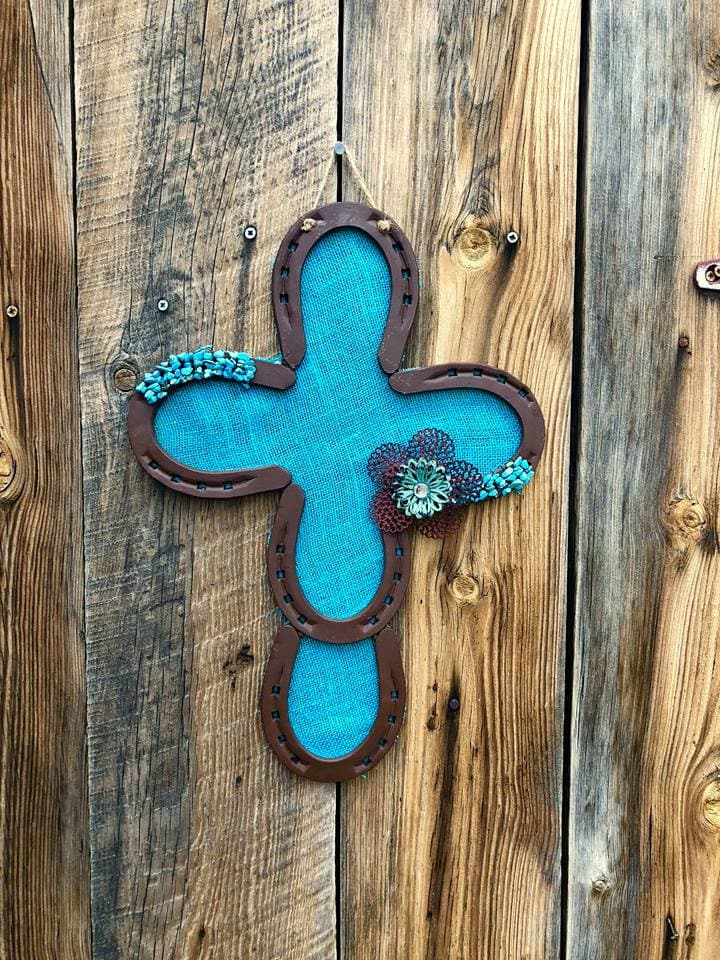 Ohrring Halter - Hufeisen Kunst Dekor Kreuz Lagerung -Ohrring Organizer-Rustikal von LuckyShoeCreation