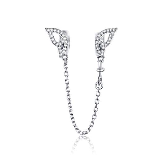 Sicherheitsketten-Anhänger, 925er-Sterlingsilber, Stopper, Herz, Engelsverschluss, Clip, Perlen, für Damen, DIY-Schmuck, passend für Pandora-Charm-Armband und Halskette, Sterling-Silber Silber Sicherheitsketten-Anhänger, 925er-Sterlingsilber, Stopper, Herz, Engelsverschluss, Clip, Perlen, für Damen, DIY-Schmuck, passend für Pandora-Charm-Armband und Halskette, Sterling-Silber Silber von Luckybeads - Safety chain & Clip Charm