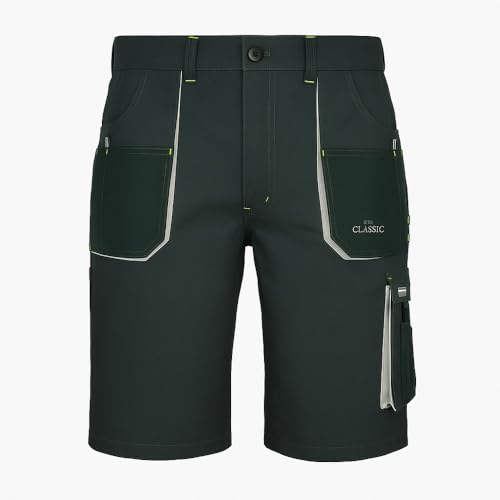 Luckyberg Kurze Arbeitshose | Schutzkleidung fur Herren oder Damen. Hose Schutz für Maler, Stuckateur, Monteur, (DE/NL/SE/PL, Numerisch, 56, Regular, Regular, Standard, Grau) von Luckyberg