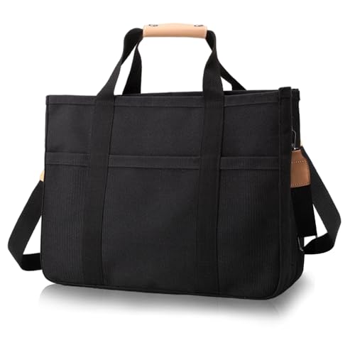 Strandtasche, Handtasche Damen, Canvas Tasche Damen, Mom Bag,Multifunktionale Einkaufstasche, Arbeitstasche，Reisetasche,Große Mehrzweck-Tasche für 9,7 Zoll iPad und A4 (Schwarz, 39*30*17（Groß）) von Luckyjew