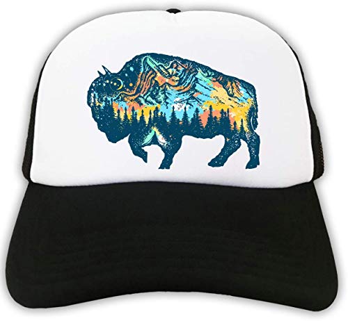 Luckyprint Abstract Bison Mountain Range Forest Nature Trucker Cap von Luckyprint