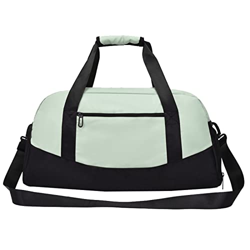 20" Seesack Sport Reise Fitnessstudio Gepäcktasche Hauptfach mit Reißverschluss Vordertasche mit Reißverschluss Oben Zwei seitliche Griffe und Abnehmbarer Schultergurt Designer (Green, One Size) von Luckywaqng