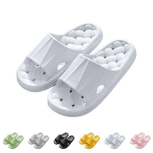 Badelatschen Herren Damen Strand Weich Badeschuhe Pantoffeln Ultraleichte Slides Badeschlappen Hausschuhe Einfarbig Latschen Schlappen Dicke Sohle Original Slippers Wolkenschuhe Strandschuhe von Luckywaqng