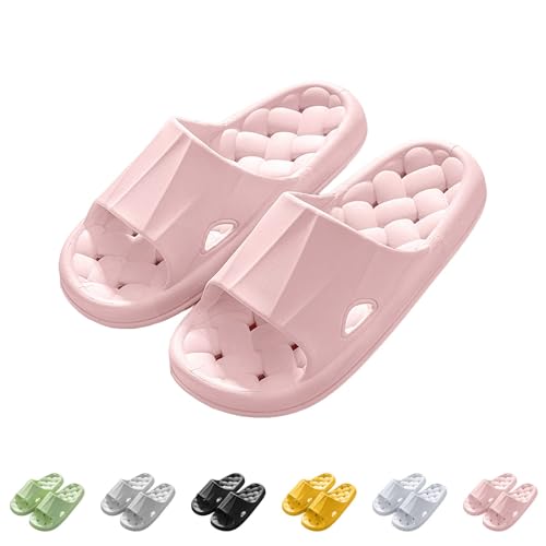 Badelatschen Herren Damen Strand Weich Badeschuhe Pantoffeln Ultraleichte Slides Badeschlappen Hausschuhe Einfarbig Latschen Schlappen Dicke Sohle Original Slippers Wolkenschuhe Strandschuhe von Luckywaqng