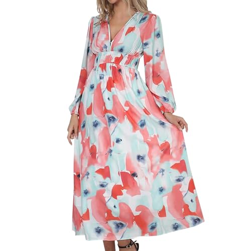 Boho Kleid Damen Lang Sommer Kleid Mode Bedrucktes Strandkleid V-Ausschnitt Korsett Kleid Langarm Leichte Strandkleider Knöchellanges Wickelkleid Freizeit Loose Fit Partykleid Sommerkleid Kleid Boho Kleid Damen Lang Sommer Kleid Mode Bedrucktes Strandkleid V-Ausschnitt Korsett Kleid Langarm Leichte Strandkleider Knöchellanges Wickelkleid Freizeit Loose Fit Partykleid Sommerkleid Kleid von Luckywaqng