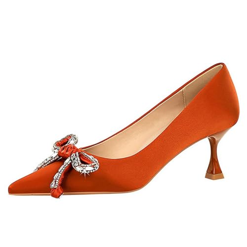 Damen Stiletto Pumps Mit Pfennigabsatz Kleid Einzelne Schuhe Abendschuhe Spitze Zehe Hochzeitskleid Schuhe Mit Strasssteine Elegant Und Bequem High Heels Brautschuhe Party Abschlussball von Luckywaqng