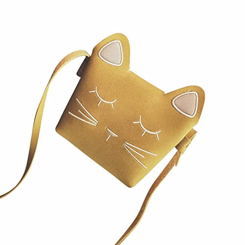 Kleine Kosmetiktasche Kindertasche Süße Prinzessin Umhängetasche Mädchen Minitasche Katze Baby Umhängetasche Handytasche Umhängetaschen Für Herren (Yellow, One Size) von Luckywaqng