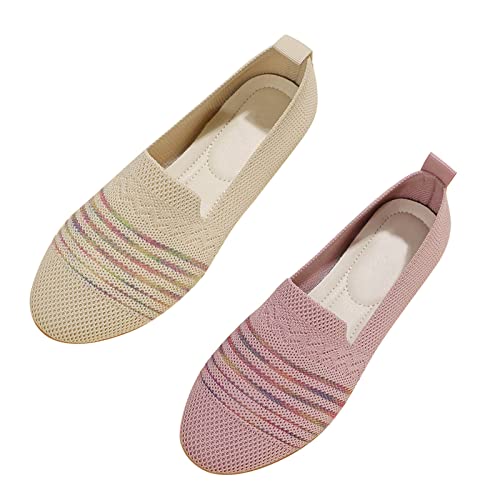 Luckywaqng Damen Ballerinas Slip On Halbschuhe Elegant Und Bequem Kleid-Schuhe Strick Atmungsaktiv Stoffschuhe Runde Zehe Mittelalter Mokassins Flache Loafer Arbeitsschuhe Für Business Und Freizeit Luckywaqng Damen Ballerinas Slip On Halbschuhe Elegant Und Bequem Kleid-Schuhe Strick Atmungsaktiv Stoffschuhe Runde Zehe Mittelalter Mokassins Flache Loafer Arbeitsschuhe Für Business Und Freizeit von Luckywaqng