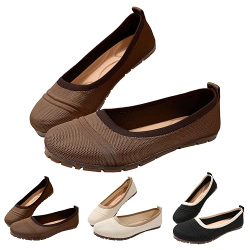 Luckywaqng Damen Ballerinas Slip On Halbschuhe Elegant Und Bequem Kleid-Schuhe Strick Atmungsaktiv Stoffschuhe Runde Zehe Mittelalter Mokassins Flache Loafer Arbeitsschuhe Für Business Und Freizeit Luckywaqng Damen Ballerinas Slip On Halbschuhe Elegant Und Bequem Kleid-Schuhe Strick Atmungsaktiv Stoffschuhe Runde Zehe Mittelalter Mokassins Flache Loafer Arbeitsschuhe Für Business Und Freizeit von Luckywaqng