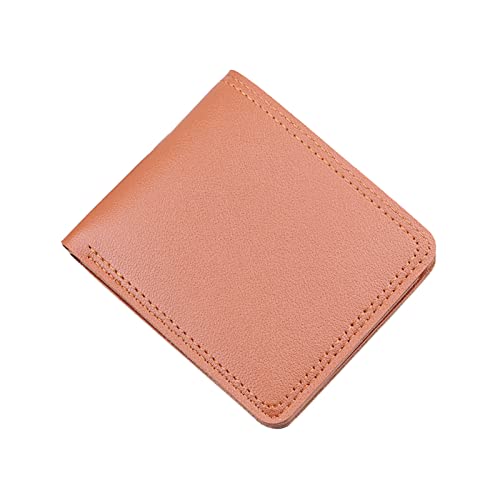 Luckywaqng Fashion Men ID Short Wallet Solid Color Bag Oepn Purse Multiple Card Slots Clutch Bag Geldbörsen Damen Rot (Coffee, One Size) von Luckywaqng