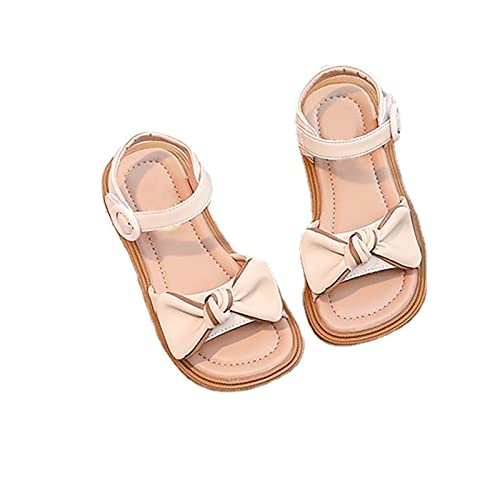 Luckywaqng Flache Kinder Schuhe Mädchen Sandalen Mit Schleife Prinzessin Sandaletten Weicher Sohle Atmungsaktive Rutschfest Weich Premium Leichte Sommerschuhe Freizeitsandalen Süß Und Elegant von Luckywaqng