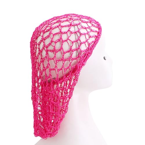 Luckywaqng Haarnetz, Stirnbänder, kurz, Damen, Haarnetz zum Schlafen, gehäkeltes Haarnetz, Haarbedeckungen, Ornament, Haar-Accessoires für Frauen und Mädchen Rinne (Hot Pink, One Size) von Luckywaqng