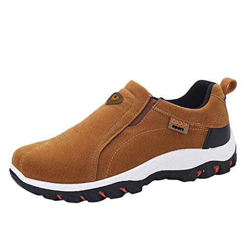 Luckywaqng Herren Outdoor Wasserdicht Turnschuhe Mit Ohne Schnürsenkel Herbst Barfussschuhe Mit Komfort Luftkissen Walkingschuhe Fitnessstudio Sportschuhe Sneaker Schuhe Schlüpfen Freizeitschuhe von Luckywaqng