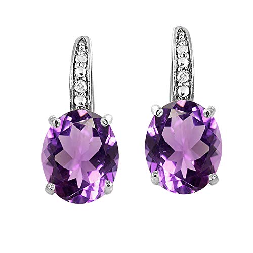 Luckywaqng Ideale Heverback-Ovale für Frauen mit Zirkonia Grüne Ohrringe (Purple, One Size) von Luckywaqng