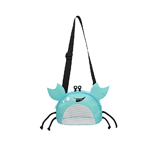 Luckywaqng Kinder süßes Strandtasche Baby Messenger Strandtasche verstellbarer Riemen Reißverschlusstaschen Für Kleidung (Blue, One Size) von Luckywaqng