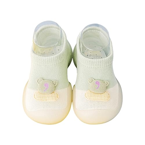 Luckywaqng Kleinkind Mädchen Tier Cartoon Socken Schuhe Kleinkind Die Boden Socken rutschfeste Prewalker Schuhe Schuhe Baby 4 Monate (Green, 21 Infant) von Luckywaqng