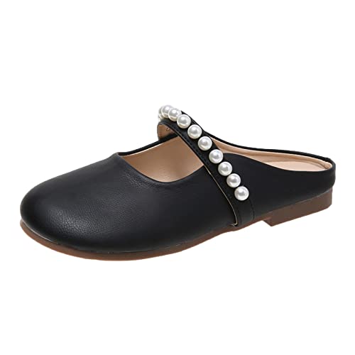 Luckywaqng Mokassins Damen Flache Schuhe Mit Bowknot Hinten Offen Bootsschuhe Mode Weiches Leder Halbschuhe Sommer rutschfest Loafers Flache Vorne-Geschlossene Outdoor Wanderschuhe Freizeitschuhe von Luckywaqng