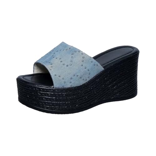 Luckywaqng Sandalen Schuhe Damen Hausschuhe Plateau Keilabsatz Pantoletten Super Weiche Fußbett Schlappen Haus Flachs Hausschuhe & Badeschuhe Boho Lässige Strandschuhe Dicke Unterseite Sommerschuhe Luckywaqng Sandalen Schuhe Damen Hausschuhe Plateau Keilabsatz Pantoletten Super Weiche Fußbett Schlappen Haus Flachs Hausschuhe & Badeschuhe Boho Lässige Strandschuhe Dicke Unterseite Sommerschuhe von Luckywaqng