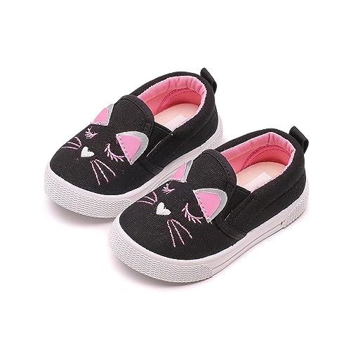 Luckywaqng Sommer Baby Mode Sport Freizeitschuhe Segeltuchschuhe Lässige rutschfeste Schuhe für 1 bis 5 Damen Carina L Sneaker (Black, 24 Infant) von Luckywaqng