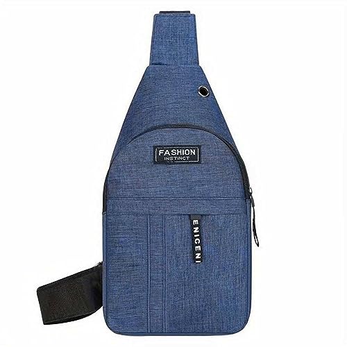 Luckywaqng Verstellbare Brusttasche für Herren, Outdoor, Bergsteigen, Radfahren, eine Schulter, schräg, Stoff-Brusttasche Herren Umhängetaschen (Blue, One Size) von Luckywaqng