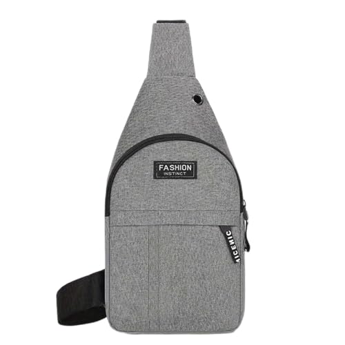 Luckywaqng Verstellbare Brusttasche für Herren, Outdoor, Bergsteigen, Radfahren, eine Schulter, schräg, Stoff-Brusttasche Herren Umhängetaschen (Grey, One Size) von Luckywaqng