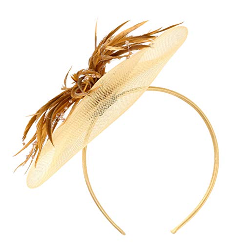 Oberarm Band Netzfedern Big Flower Headband Party Frauen Faschingsköpfe Ohrenwärmer Herren Laufen (Gold, One Size) von Luckywaqng