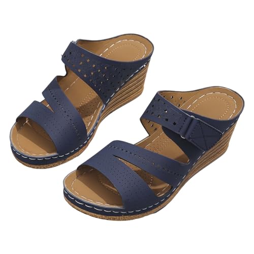 Pantoffeln Damen Walking Orthopädische Sandalen Plateau Keilabsatz Pantoletten Peep Toe Hausschuhe Weichen Sohlen PU-Leder Schlappen Sommerschuhe Strandschuhe Slipper Für Vacation/Strand Pantoffeln Damen Walking Orthopädische Sandalen Plateau Keilabsatz Pantoletten Peep Toe Hausschuhe Weichen Sohlen PU-Leder Schlappen Sommerschuhe Strandschuhe Slipper Für Vacation/Strand von Luckywaqng