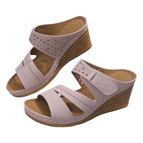 Pantoffeln Damen Walking Orthopädische Sandalen Plateau Keilabsatz Pantoletten Peep Toe Hausschuhe Weichen Sohlen PU-Leder Schlappen Sommerschuhe Strandschuhe Slipper Für Vacation/Strand Pantoffeln Damen Walking Orthopädische Sandalen Plateau Keilabsatz Pantoletten Peep Toe Hausschuhe Weichen Sohlen PU-Leder Schlappen Sommerschuhe Strandschuhe Slipper Für Vacation/Strand von Luckywaqng