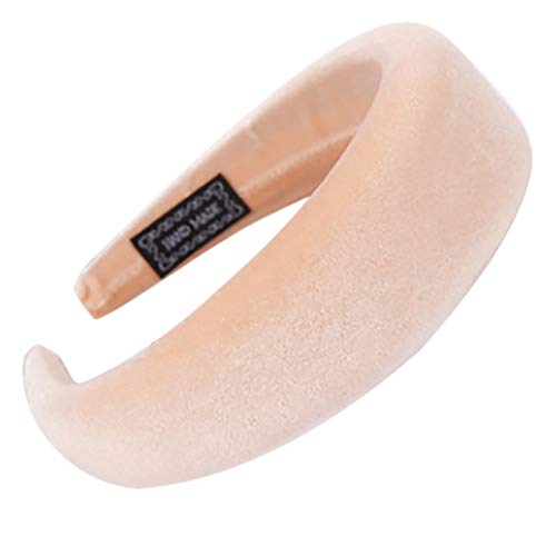 Schuhbinder Haare Haare Frauen Schwamm Mode sweet Head Headband Haarband Mädchen Hooker aus samt Haarbügel Stirnbänder Damen Winter Perlen (Beige, One Size) von Luckywaqng