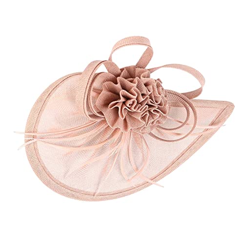 Stirnband Herren Winter 2023 Fascinator Hut Feder Mesh Tea Party Haarband für Frauen Dünnes Stirnband Damen Fahrrad (Pink, One Size) von Luckywaqng