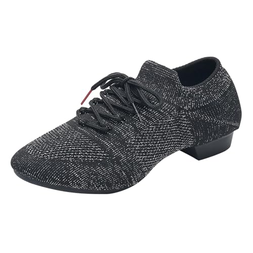 Tanzschuhe Damen Jazzschuhe Professionelle Jazz Dance Schuhe Trainingsschuhe Gymnastikschuhe Riemchenballerina Weich und Bequem Weiches Loafer Leichte Elegant Ballerinas Schlupfschuhe von Luckywaqng