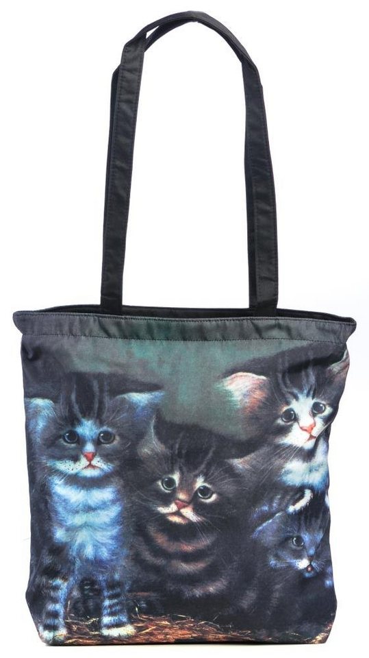 Luckyweather not just any other day Shopper Einkaufstasche / Shopping Bag Motiv FOUR KITTENS (1-tlg., 1 Stück Shopping Bag), Schultertasche beidseitig bedruckt mit Motiv bedruckt von Luckyweather not just any other day