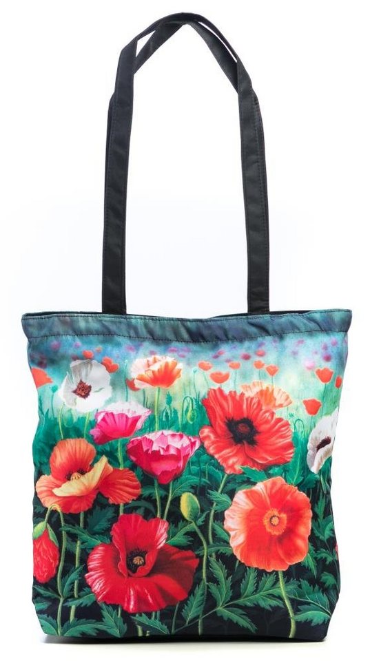 Luckyweather not just any other day Shopper Einkaufstasche / Shopping Bag Motiv MOHNBLUMEN (1-tlg., 1 Stück Shopping Bag), Schultertasche beidseitig bedruckt mit Motiv bedruckt von Luckyweather not just any other day