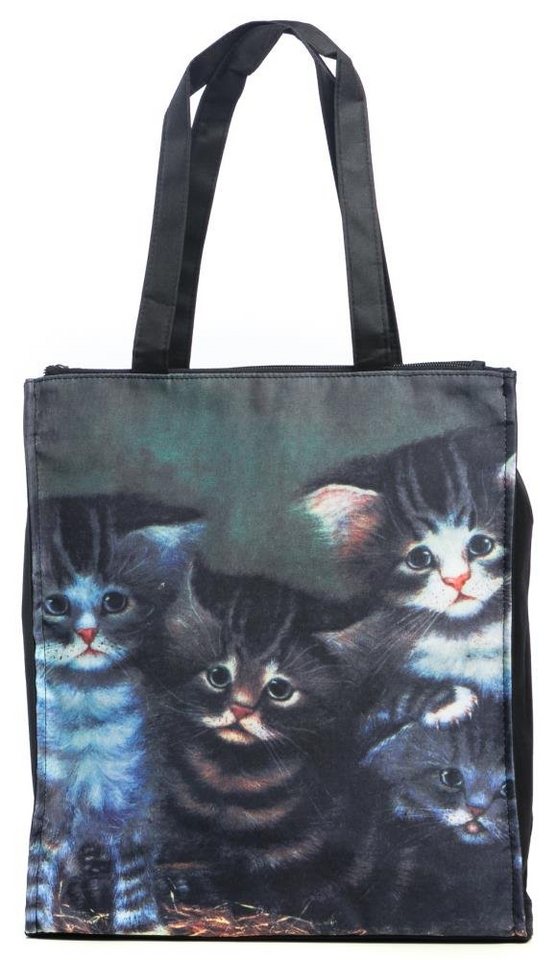 Luckyweather not just any other day Shopper Einkaufstasche / Twinbag Motiv FOUR KITTENS (1-tlg., 1 Stück Shopping Bag), Schultertasche beidseitig bedruckt mit Motiv bedruckt von Luckyweather not just any other day