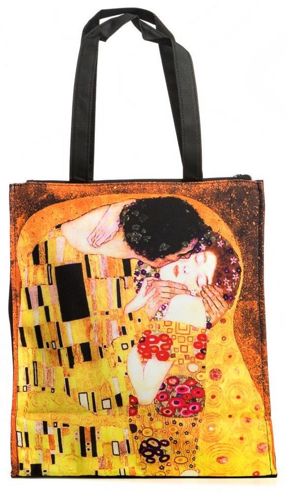 Luckyweather not just any other day Shopper Einkaufstasche / Twinbag Motiv Klimt THE KISS (Der Kuss) (1-tlg., 1 Stück Shopping Bag), Schultertasche beidseitig bedruckt mit Motiv bedruckt von Luckyweather not just any other day