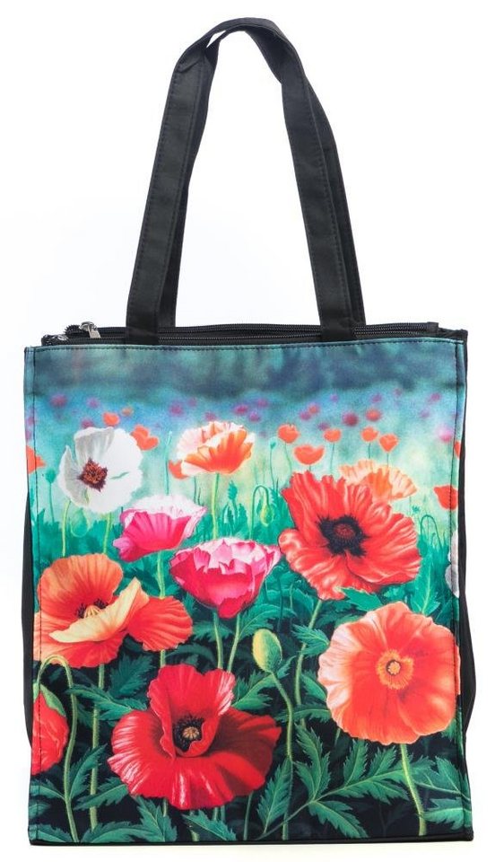 Luckyweather not just any other day Shopper Einkaufstasche Shopping Twinbag Motiv MOHNBLUMEN (1-tlg., 1 Stück Shopping Bag), Schultertasche beidseitig bedruckt mit Motiv bedruckt von Luckyweather not just any other day