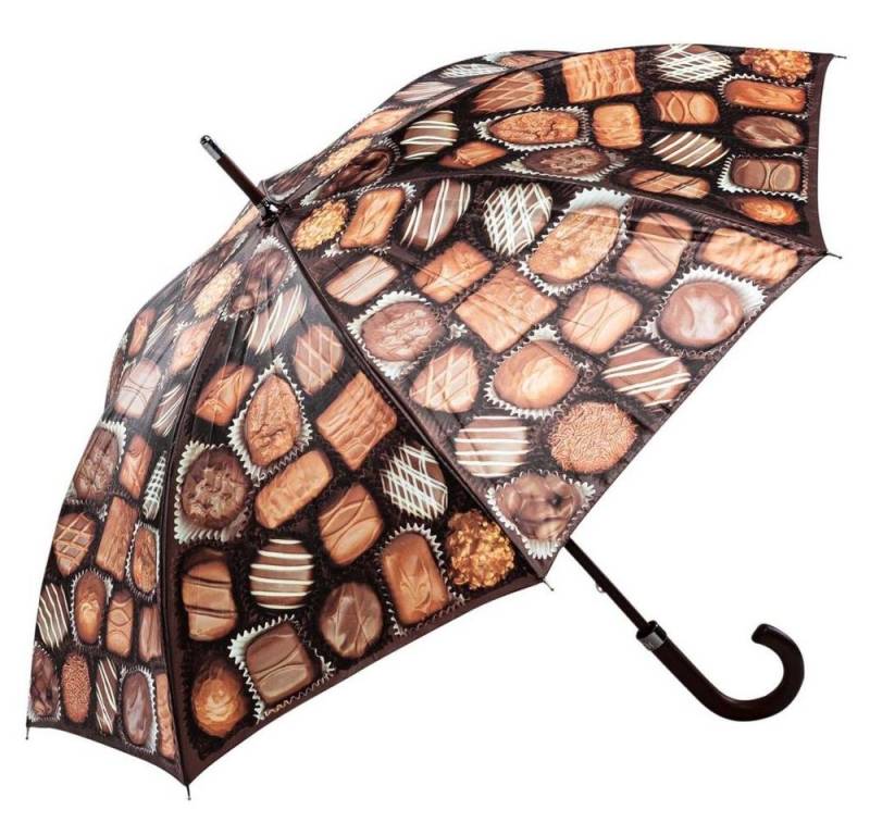 Luckyweather not just any other day Stockregenschirm Regenschirm Motiv CHOCOLATES Holzstock von Luckyweather not just any other day