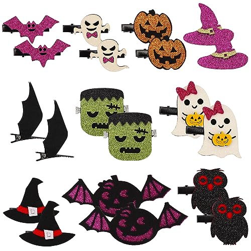 Lucleag 20 Stück Halloween-Haarspangen-Set, Kürbis, Fledermaus, Hexenhut, Geist, Haarspangen für Halloween-Haar-Accessoires, klassische Halloween-Elemente, Krokodilklemmen für Halloween-Dekoration, Lucleag 20 Stück Halloween-Haarspangen-Set, Kürbis, Fledermaus, Hexenhut, Geist, Haarspangen für Halloween-Haar-Accessoires, klassische Halloween-Elemente, Krokodilklemmen für Halloween-Dekoration, von Lucleag