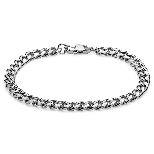 Lucleon Armband Herren | 6 mm Breites Panzerarmband aus Edelstahl | Armkette mit Robustem Hummer-Verschluss | Perfekt für Schmuck Alltag und besondere Anlässe von Lucleon